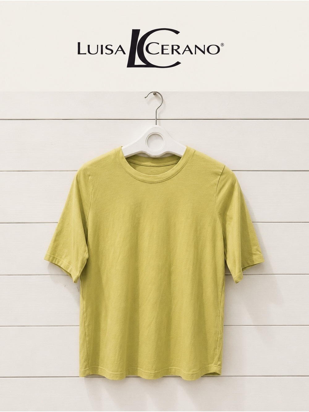 Luisa Cerano Organic Cotton T-Shirt – Yellow – Size 42 (US